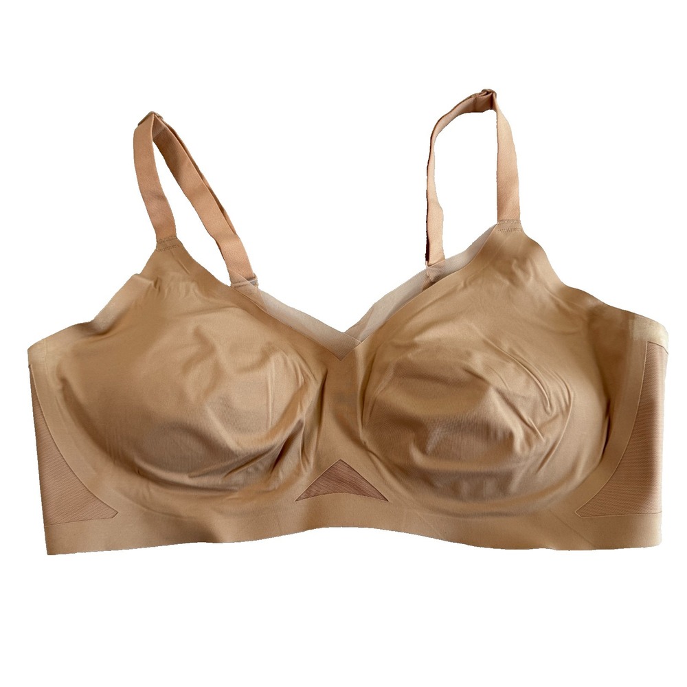 Honey Love Liftwear Crossover Wireless Bra Sz 2X Sand Seamless Comfort